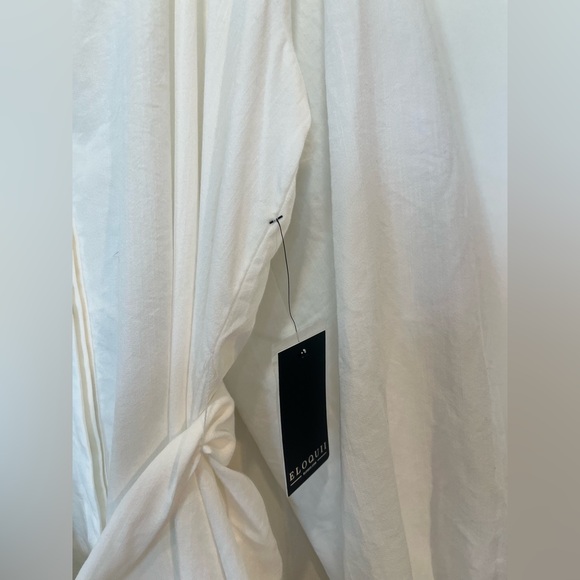 ELOQUII Relaxed White Applique Button Down Giraffe Dress Resort Safari 20 NWT - Picture 7 of 16